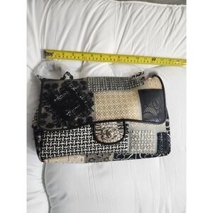 Chanel Patchwork Shoulder Bag Womens Large Tweed Quilted Purse Chain Flap Authen